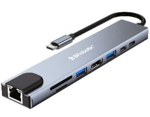 BROBOTIX Docking Station USB C, 8 EN 1, HDMI/RJ45 GIGABIT/USB A/USB C/SD/MICRO SD. BROBOTIX 60007000