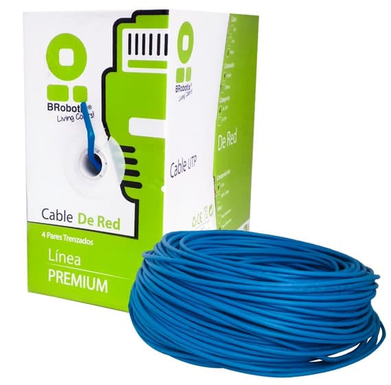 BROBOTIX Bobina UTP, CAT5e, 100 m, Interior, Azul, CCA, BROBOTIX 400052