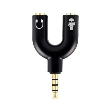 BROBOTIX Adaptador Stereo 3.5 mm Macho a Dual 3.5 mm H BROBOTIX 181802-2, Negro