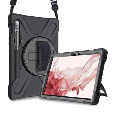 BROBOTIX FUNDA PROTECTOR C/CORREA, USO RUDO, GIRO 360º , P/SAMSUNG GALAXY S9, 11 PULGADAS, C/MICA, X710/X706/X700/X510/T870/T875, BROBOTIX 6005576