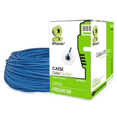 BROBOTIX Bobina UTP, CAT5e, 305 m, Interior, Azul, CCA, BROBOTIX 065200