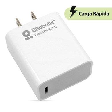 BROBOTIX CARGADOR CARGA RÁPIDA, USB V3.0 20W, 1 PUERTO TIPO C, BLANCO, BROBOTIX, 6006610