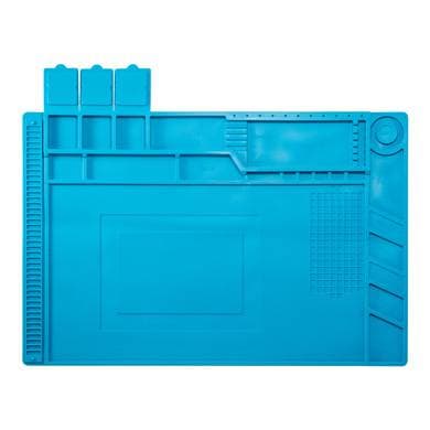 BROBOTIX Tapete de trabajo antiestático para electrónicos, magnético, organizador de silicón,45x30 cms, Azul, BROBOTIX 6005996