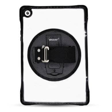 BROBOTIX FUNDA GLASS CON GIRO 360° PARA GALAXY A9+ 11 PULGADAS, X210/X216/X218, FUNDA TRASPARENTE, INCLUYE CORREA DE MANO GIRATORIA, BROBOTIX 406160