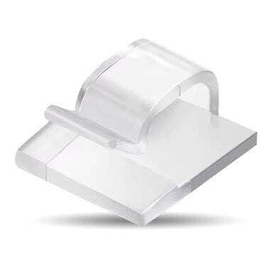 BROBOTIX ORGANIZADOR DE CABLES, ORGANIZADOR ADHESIVO PARA CABLES, PAQUETE CON 24 PIEZAS, COLOR TRANSPARENTE, 406320, BROBOTIX
