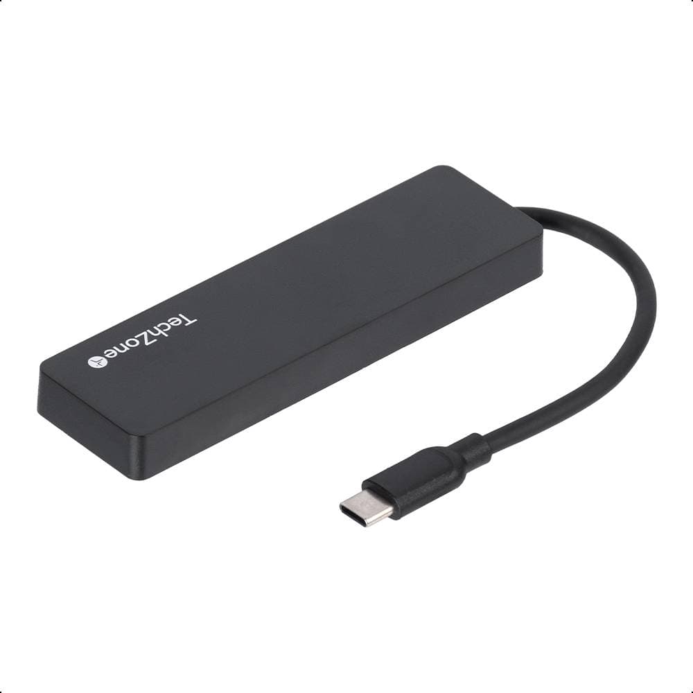 TECHZONE Hub TZACHB01 TechZone CONNECT HUB 3.0 4 EN 1 USB 3.0 , color negro, conexión USB tipo C