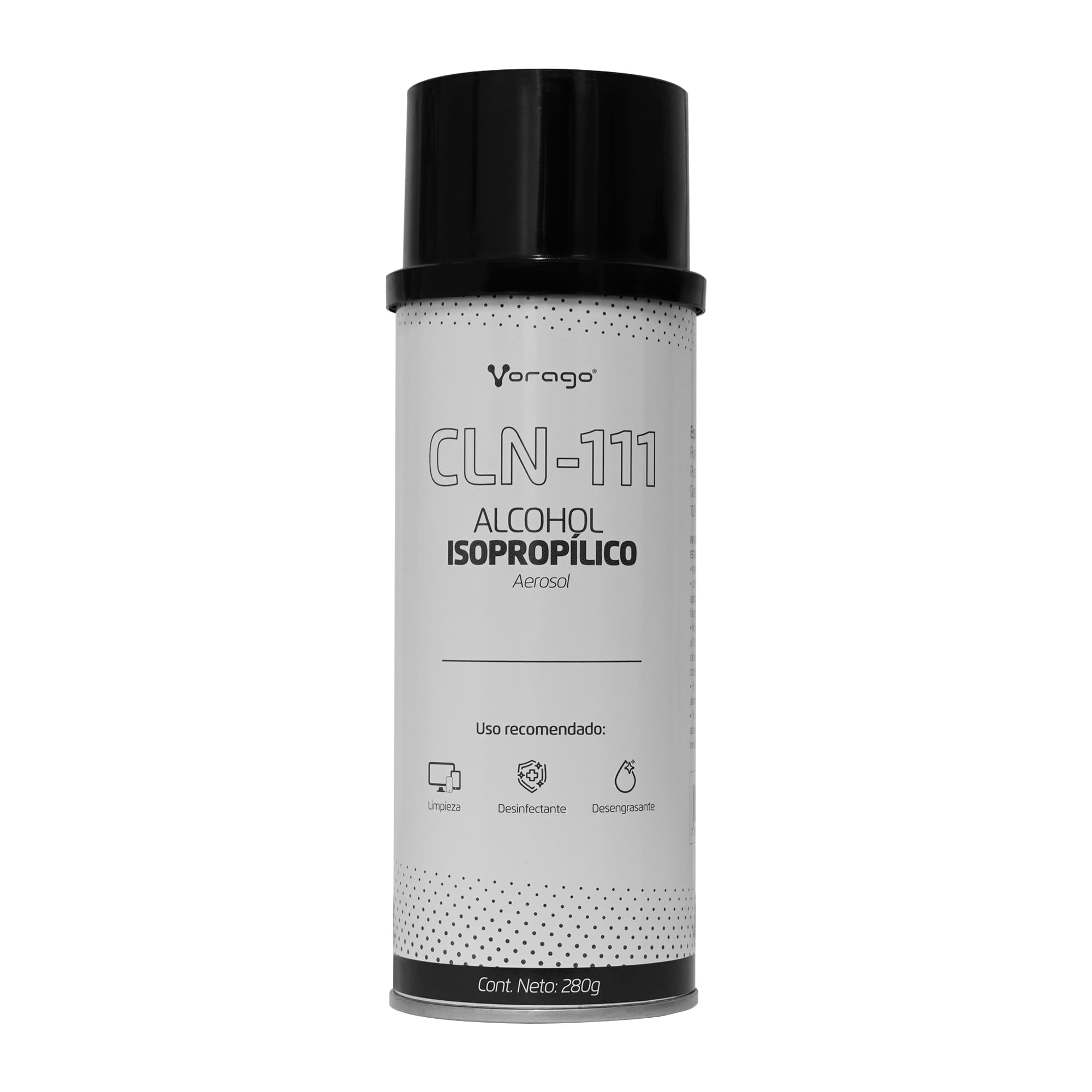 VORAGO Alcohol Isopropilico en Aerosol CLN-111, 280ml, para limpieza de circuitos electronicos