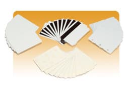 ZEBRA Zebra Tarjeta de PVC con Adhesivo en Reverso. Color blanco. 10 mil con 14 mil Mylar release liner, 24 mil total grosor. Paquete con 500 tarjetas 104523-010