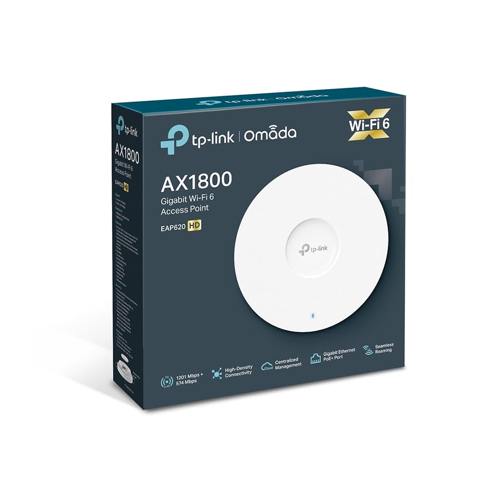 Omada ACCESS POINT INALÁMBRICO DE MONTAJE EN TECHO DE DOBLE BANDA AX1800 AC OMADA TP-LINK EAP620 HD