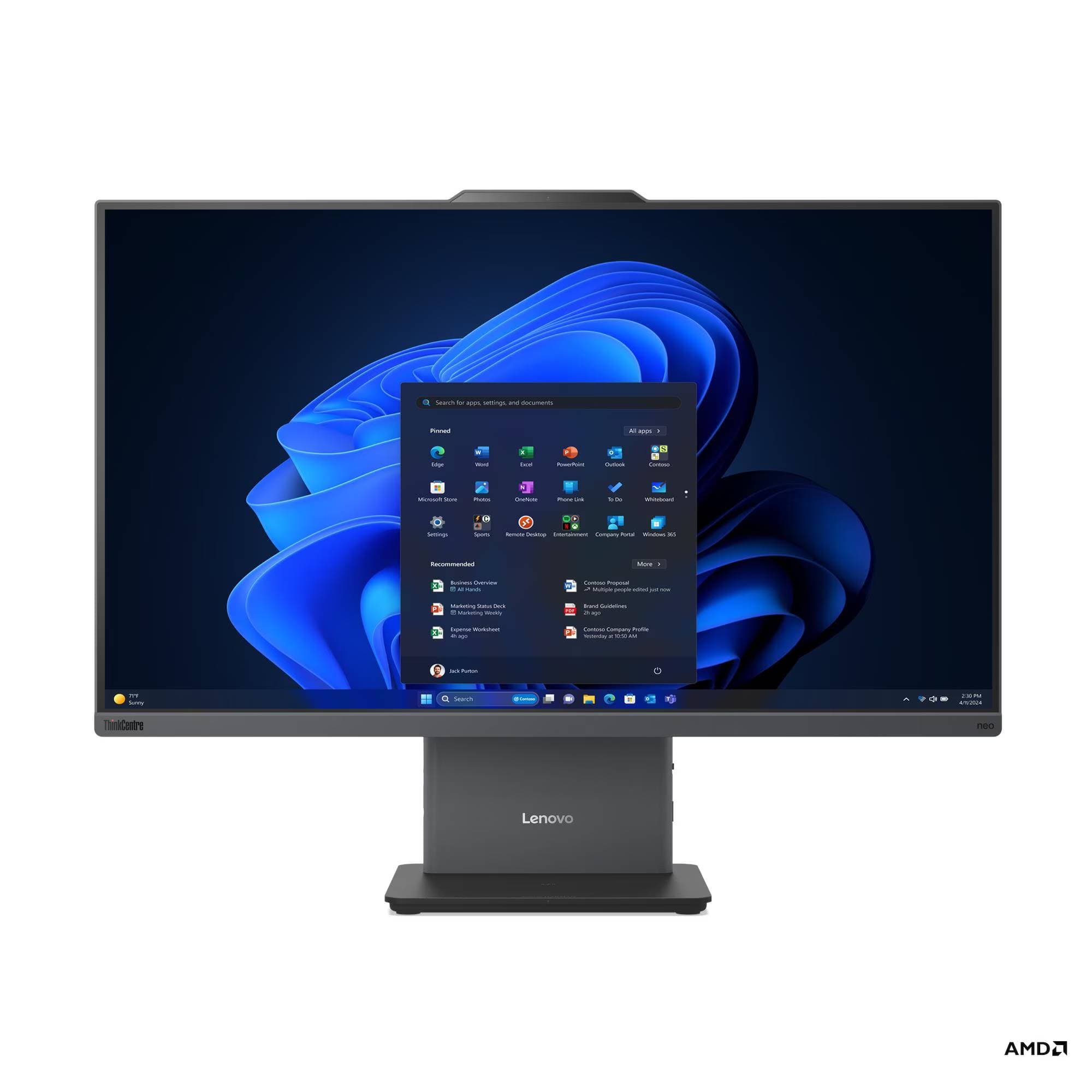 LENOVO All in one neo 55a 24 G6, AMD Ryzen 5 220, 16 GB DDR5-5600, SSD de 512 GB M.2 Windows 11 Pro, español, garantía 1 año en sitio.