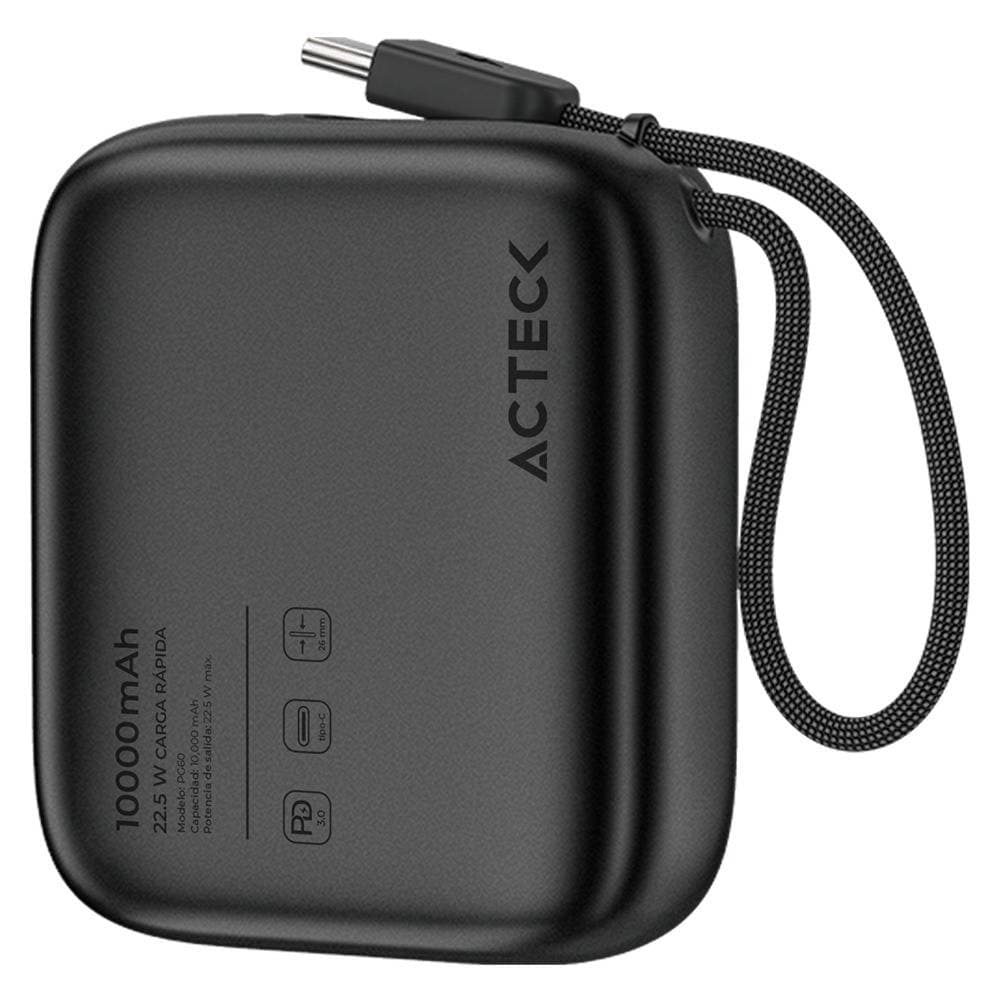 ACTECK Cargador Powerbank Acteck Energon GO Plug Pro PG60 Cargador Powerbank 10,000 mAh
