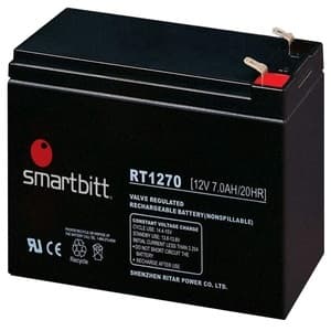 SMARTBITT Batería de Reemplazo SMARBITT SBBA12-7 / SBBA7-12 , Negro, 12 V, 7 Ah
