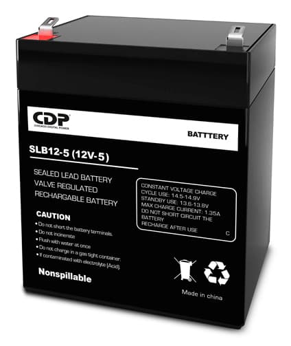 CDP Batería modelo SLB-12/5 de 12 volt 5 amperes sellada libre de mantenimiento (no derramable)