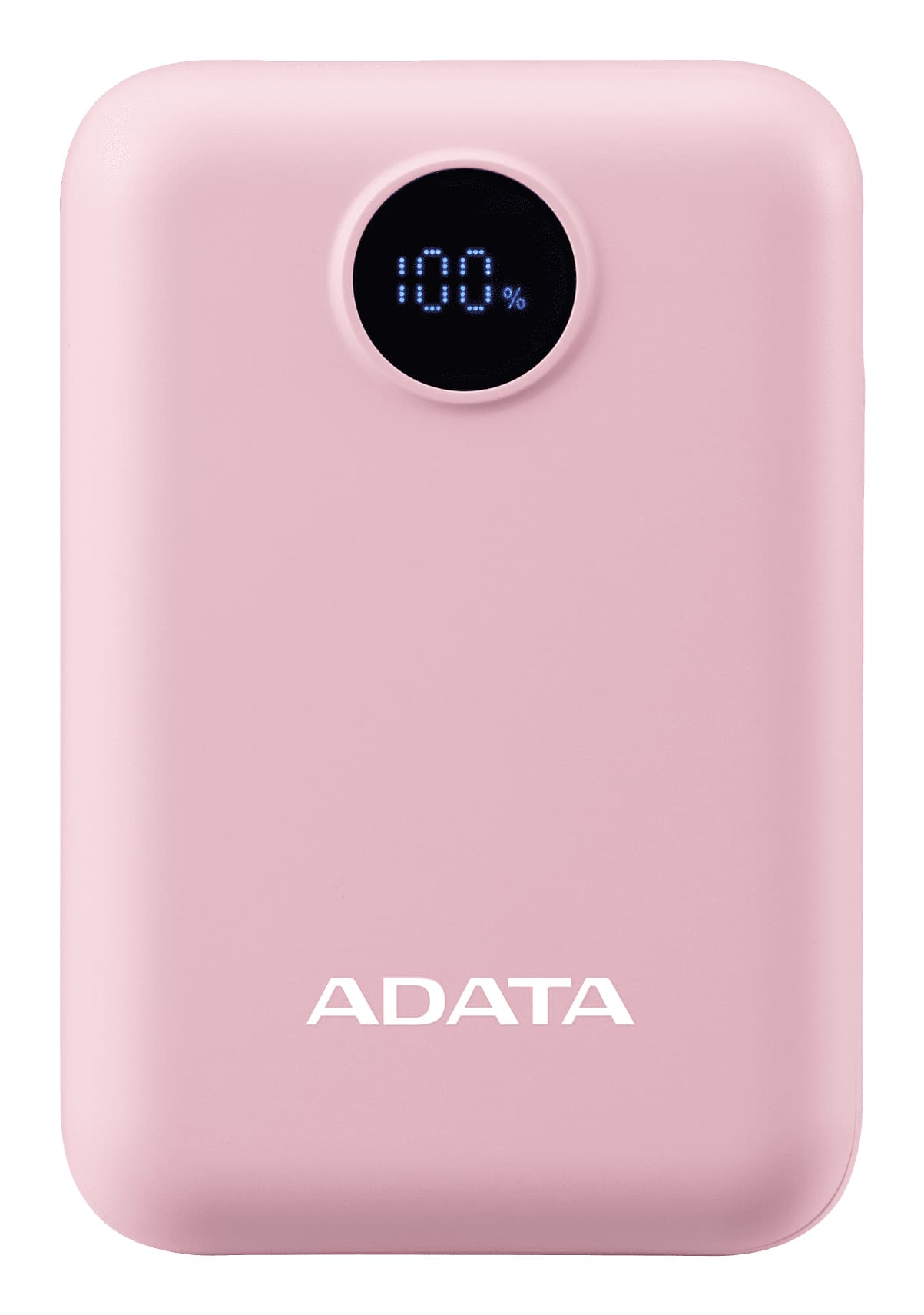 ADATA PowerBank ADATA C100 de 10,000 mAh. Carga simultánea de 2 dispositivos. Con indicador LED de carga. Color ROSA. PC10022-12PK