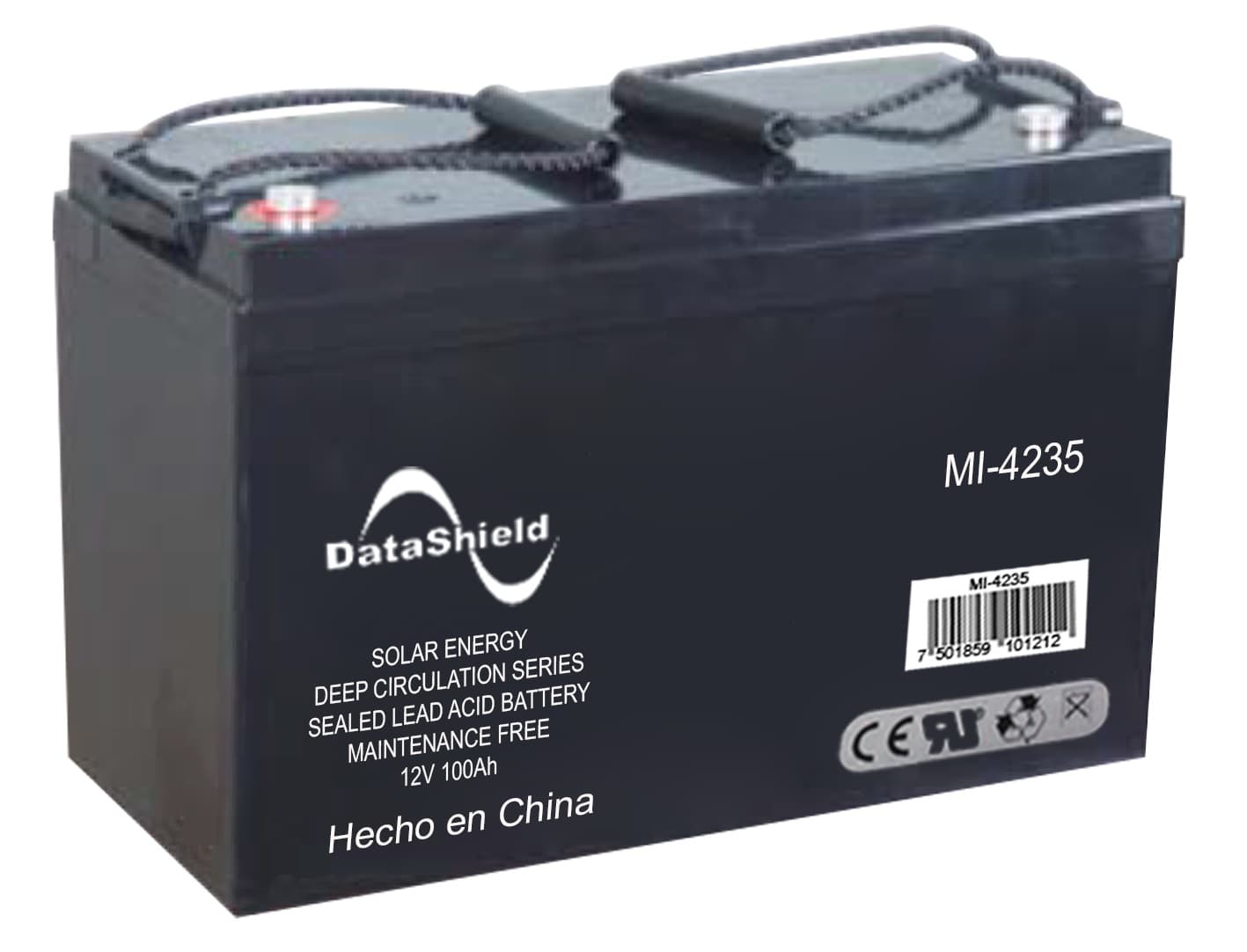 DATASHIELD Batería DATASHIELD MI-4235, 100 Ah , Sistemas solares y/o inversores cargadores solares, 12 V, Negro