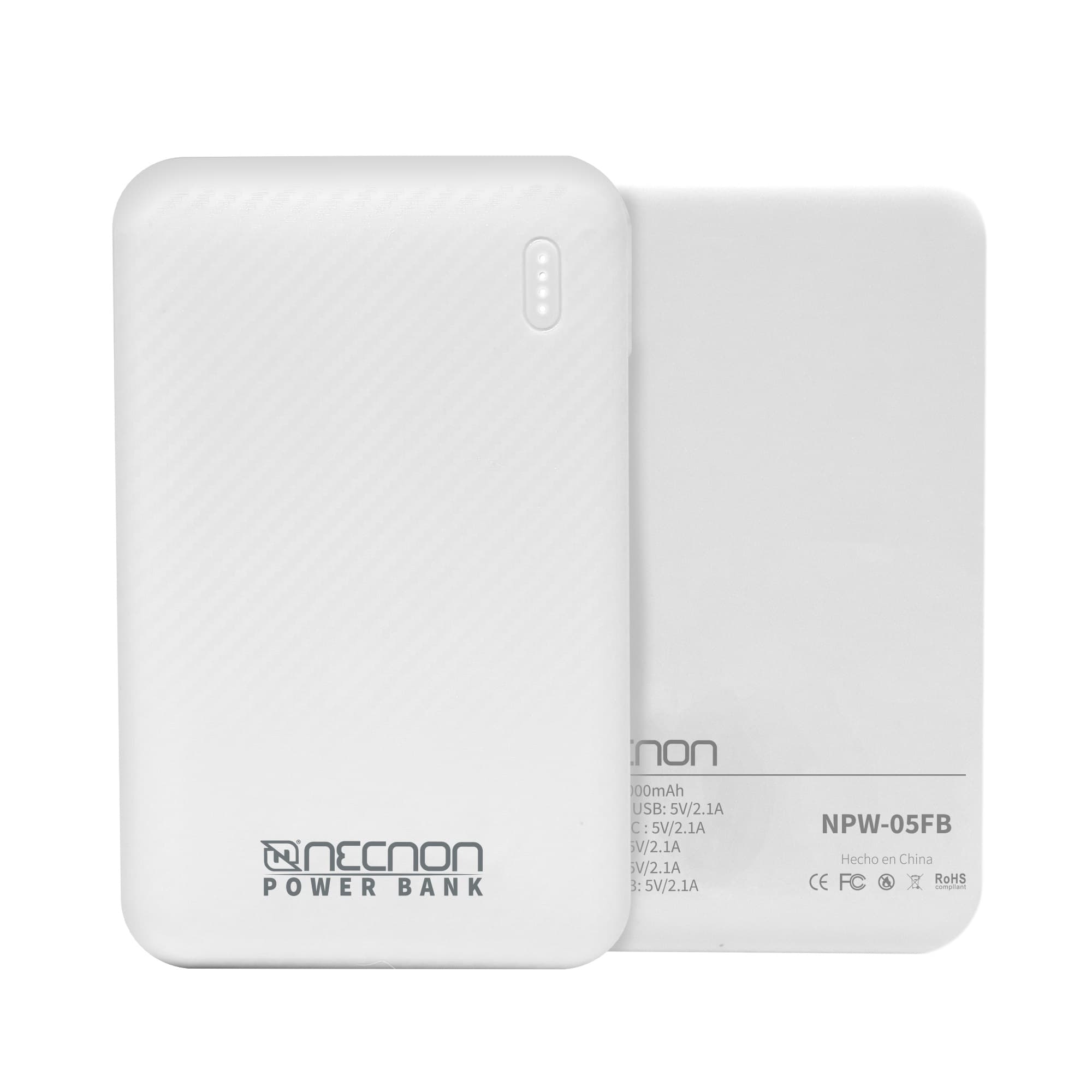NECNON POWERBANK NPW-05FB Necnon 5000mAh CARGA 2.1A 1 A 2 CARGAS