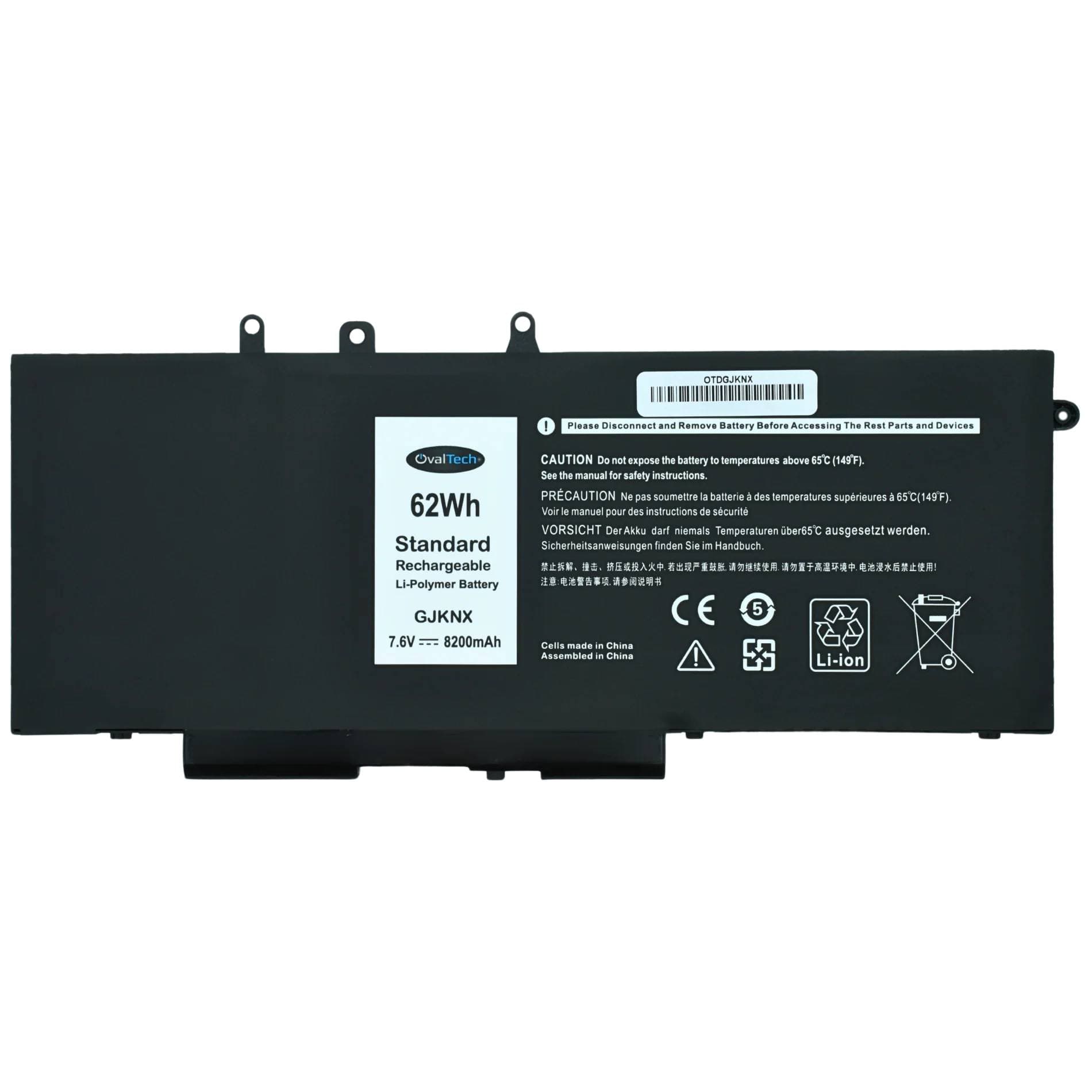 OVALTECH Bateria para Laptop OTDGJKNX OVALTECH Polimero 7.7V para Dell Latitude 5480 5580 5280 5288 5290 5488 5490 GJKNX -8200mAh