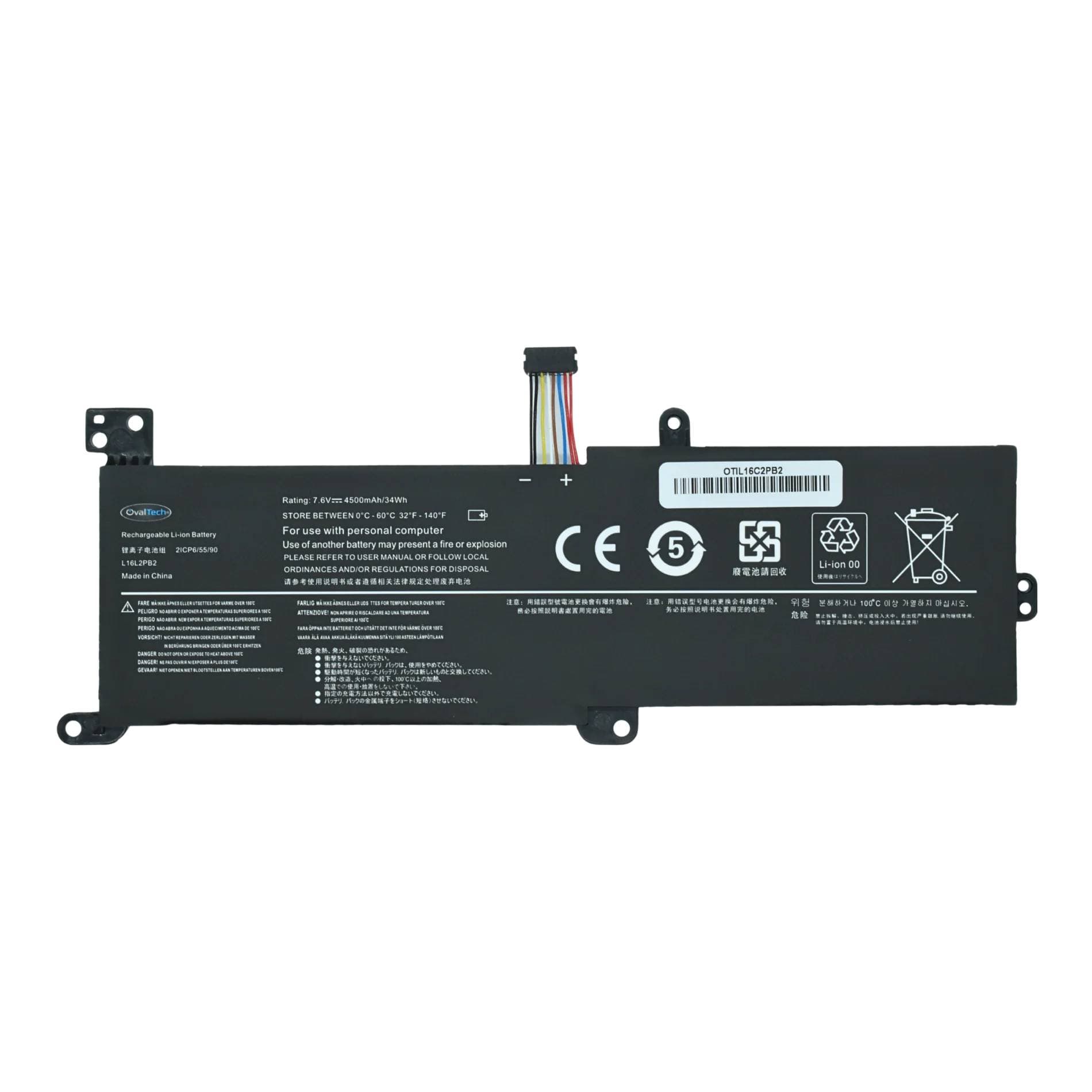 OVALTECH OTIL16C2PB2 Bateria Interna (P) 7.4V para Lenovo IdeaPad 320-15IAP 320-15IKB 320-17IKB IdeaPad S145-14API S145-14IWL L16C2PB2