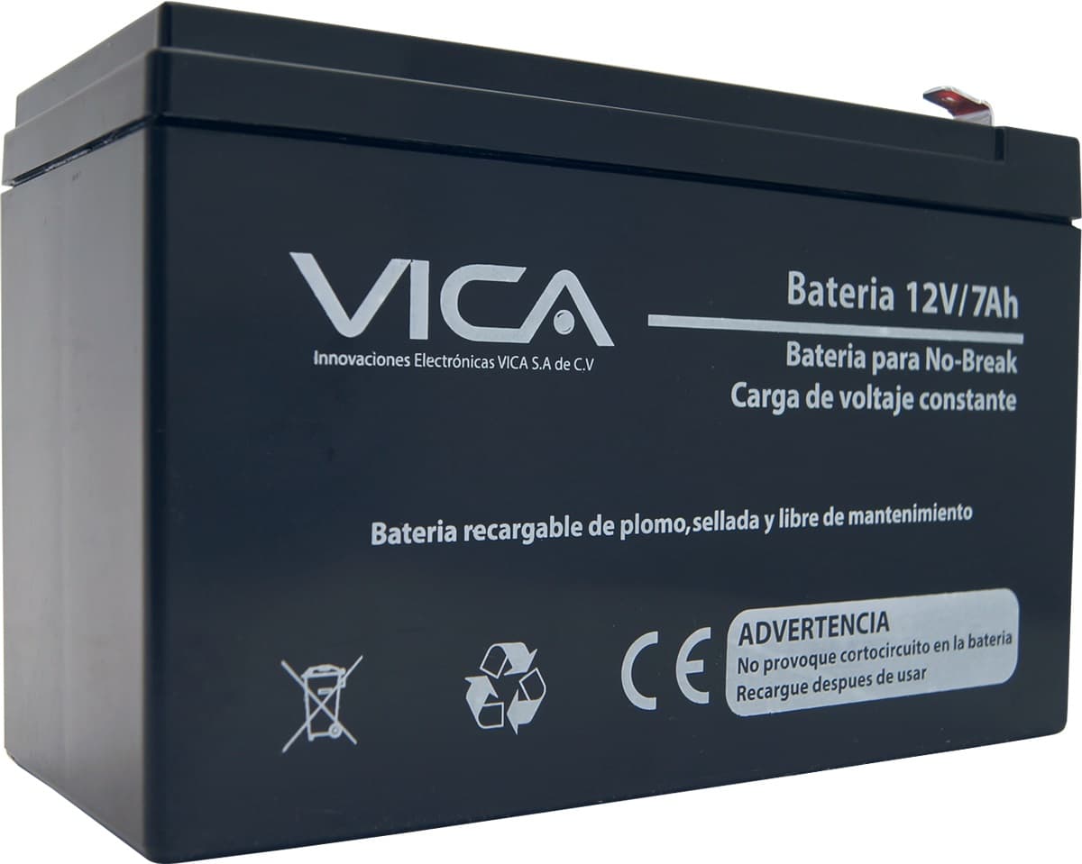VICA Batería de Reemplazo VICA 12V/7A - Tipo de acumulador: Plomo/Paquete sellado libre de mantenimiento - Tiempo de vida útil 5 años aprox.