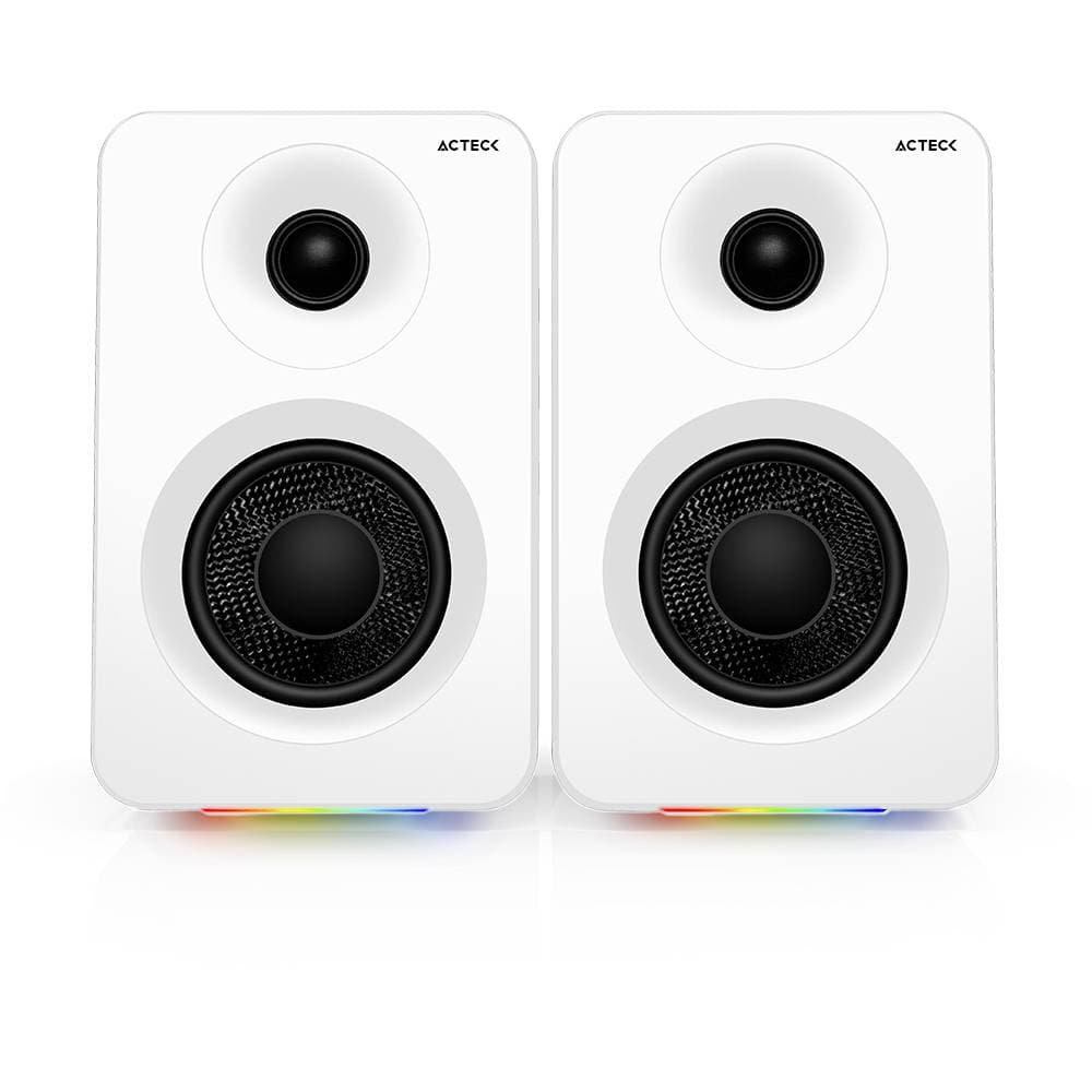 ACTECK Bocinas Tipo Estudio Dynamic Exact R BS700 Elite Series, Sonido Estereo 2.0,Potencia 50w RMS, Color Blanco. BR-940825