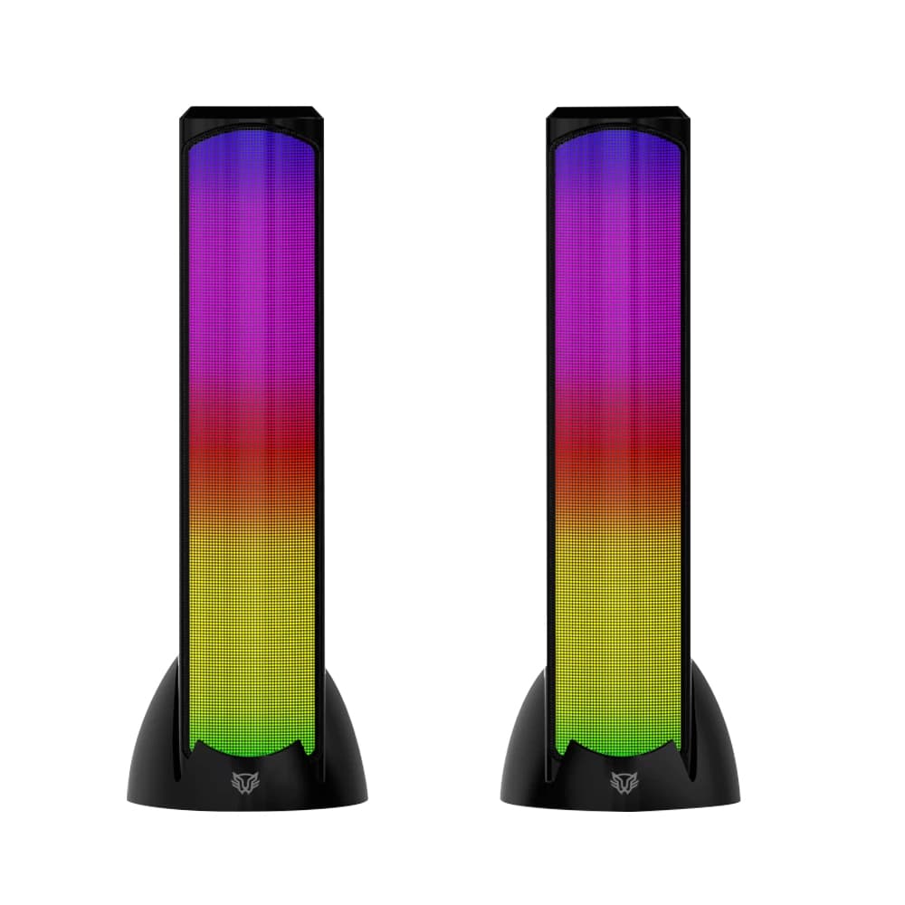 Balam Rush Bocinas 2.0 Gamer Glimm Tower BG575 Balam Rush Conexión Bluetooth/Auxiliar, iluminación LED 3 modos, 10w RMS. Sonido estéreo, Alimentación 5 Vcc 1A, Tipo d