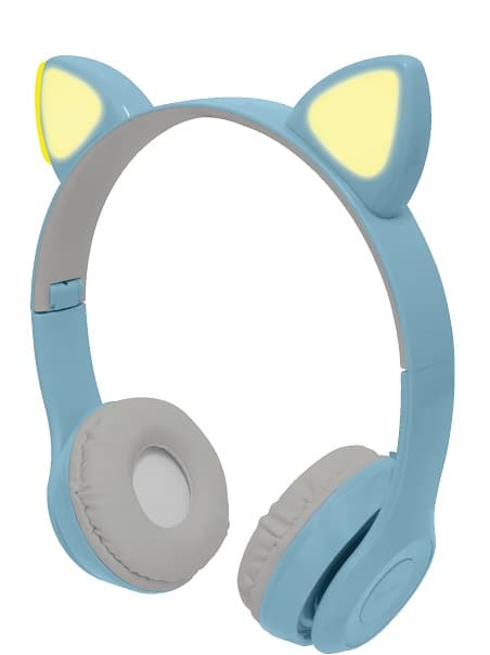 PERFECT CHOICE Audífonos Bluetooth Inalámbricos para Niños Luz LED Catto Azul | PERFECT CHOICE