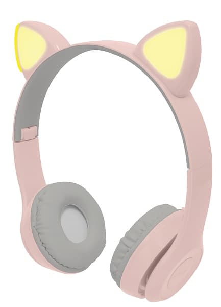 PERFECT CHOICE Audífonos Bluetooth Inalámbricos para Niños Luz LED Catto Rosa | PERFECT CHOICE