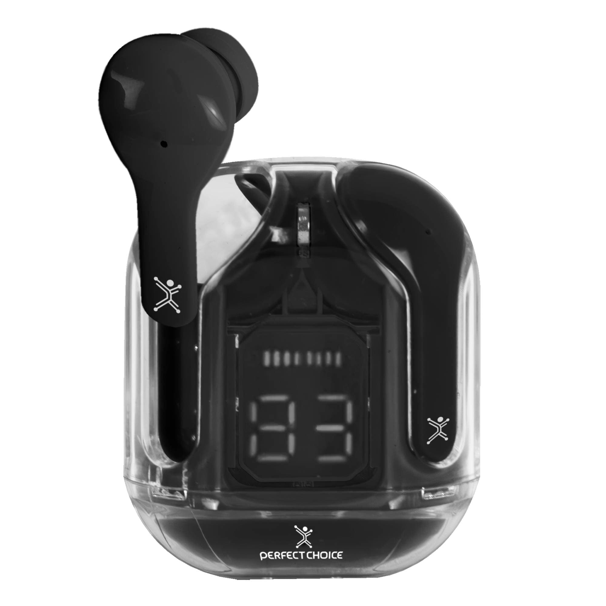 PERFECT CHOICE Audífonos Inalámbricos Bluetooth Transparentes ClearBeat Color Negro | PERFECT CHOICE