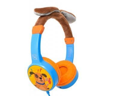 NECNON AUDIFONOS ON-EAR ALAMBRICOS KIDS VOLUMEN SEGURO A 95DB 3.5 MML SALIDA AUDIO 3.5MML HIPOALARGENICO NO TOXICO PUPPY AZUL