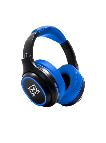 NECNON AUDIFONOS OVER-EAR BLUETOOTH NBH-02 SIMULACION CANCELACION DE RUIDO 3.5MM RADIO FM MICRO SD 3.5MML MANOS LIBRES TYPE C AZUL