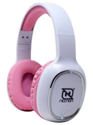 NECNON AUDIFONOS OVER-EAR BLUETOOTH NBH-04 PRO ALTA POTENCIA RADIO FM MICRO SD 3.5MML MANOS LIBRES BLANCO/ROSA