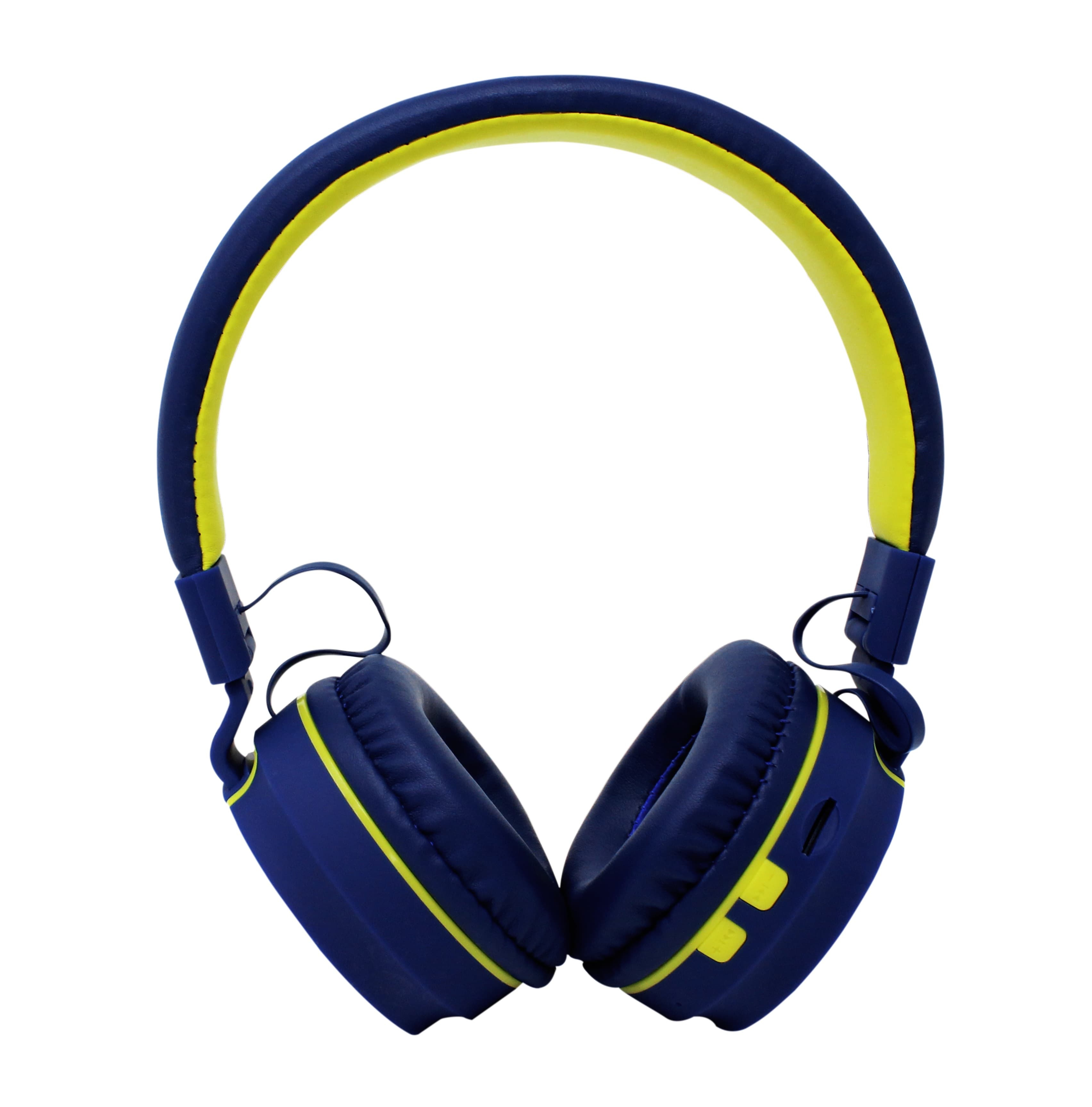NECNON AUDIFONOS ON-EAR BLUETOOTH NBH-05 MEGA BASS RADIO FM MICRO SD 3.5MML MANOS LIBRES RUBBERIZED AZUL