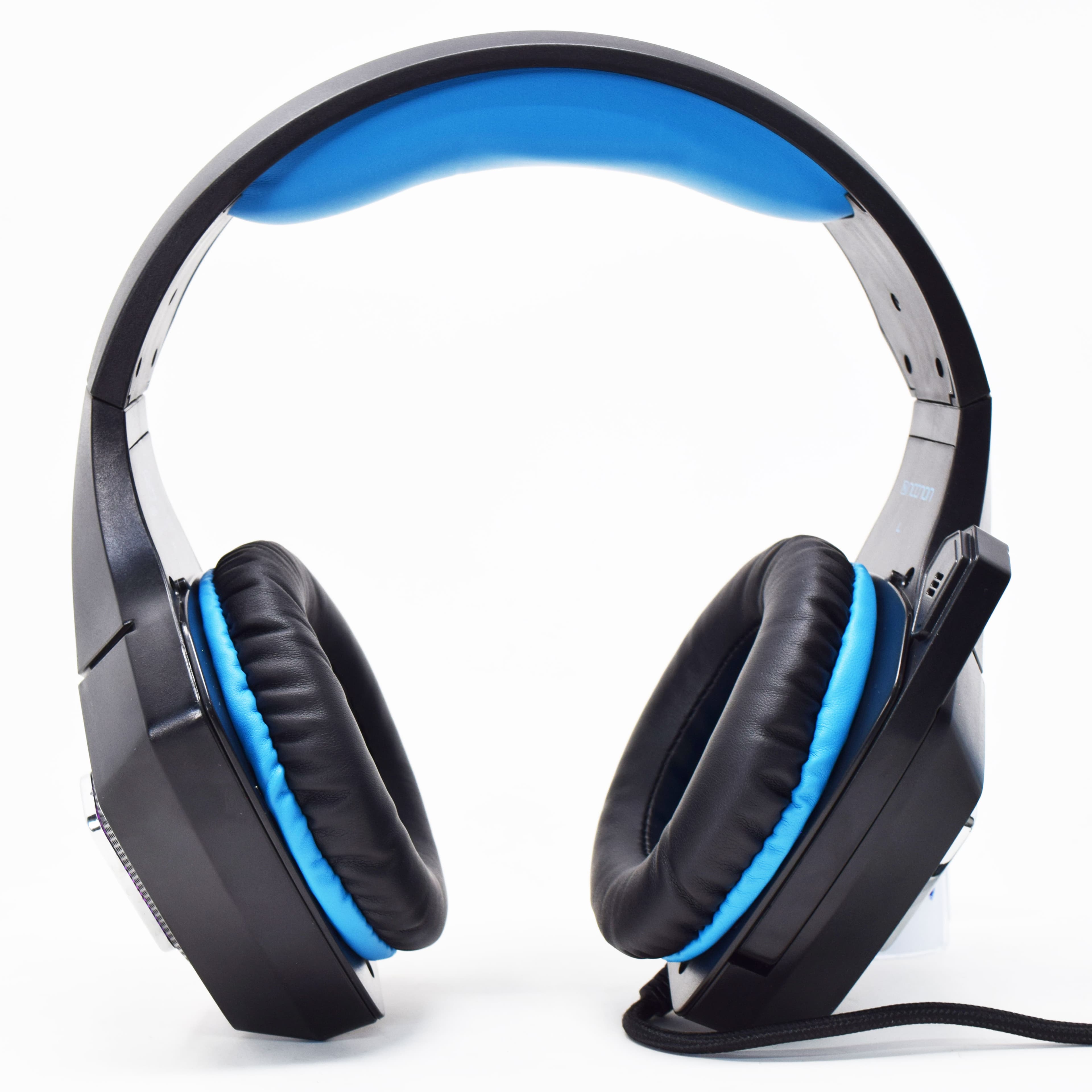 NECNON HEADSET GAMING OVER-EAR NBHG DRAGON LED ALAMBRICO DIADEMA FLEXIBLE CON VIBRACION MICROFONO 3.5MM USB PC CONSOLAS CELULAR C/ADAPTADOR AZUL