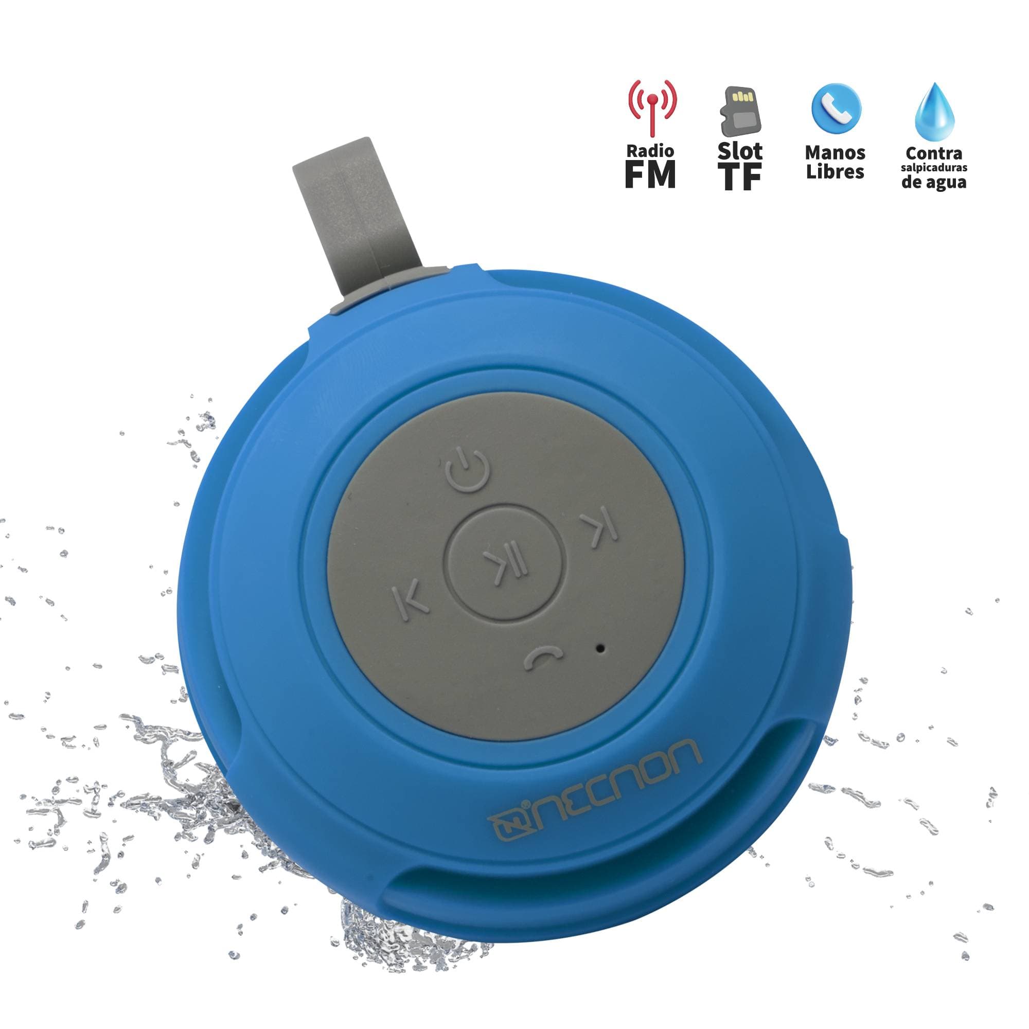 NECNON Bocina Inalambrica NECNON Modelo NB-04W PRO contra salpicaduras, azul