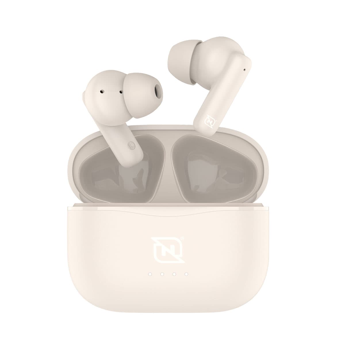 NECNON AUDIFONOS IN-EAR NTWS-103 BLUETOOTH 5.3 TWS SUPER BASS MANOS LIBRES HASTA 5 HRS DE DURACIÓN, 4 INDICADORES DE CARGA EN DOCK, BEIGE