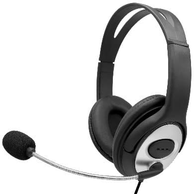 BROBOTIX Diadema USB con Micrófono, negro/plata, Audífono, 263953, BRobotix