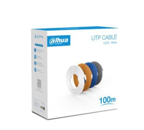 Dahua Technology Bobina De 100 Mts De Cable Utp DH-PFM920I-6U-C-100-white Cat6/ Aluminiem/ Color Blanco/ Cubierta Retardante De Flama Con Certificacación Ansi/ Ul Cm/ Ideal