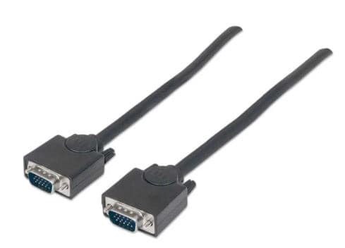 MANHATTAN 311731 Cable SVGA HD15 macho a HD15 macho, de 1.8m Color Negro, Completamente blindado para reducir la interferencia EMI.