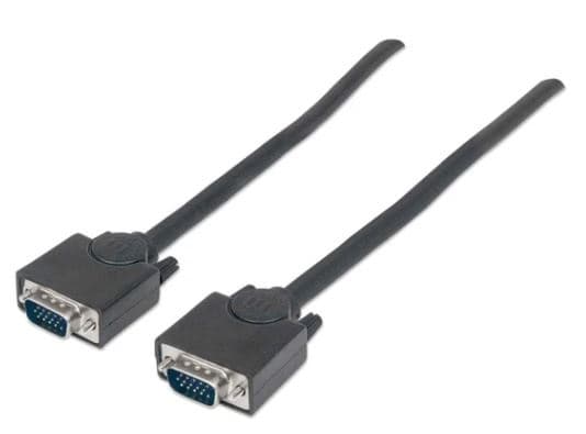 MANHATTAN 311748 Cable SVGA HD15 macho a HD15 macho, de 3.0m Color Negro, Completamente blindado para reducir la interferencia EMI.