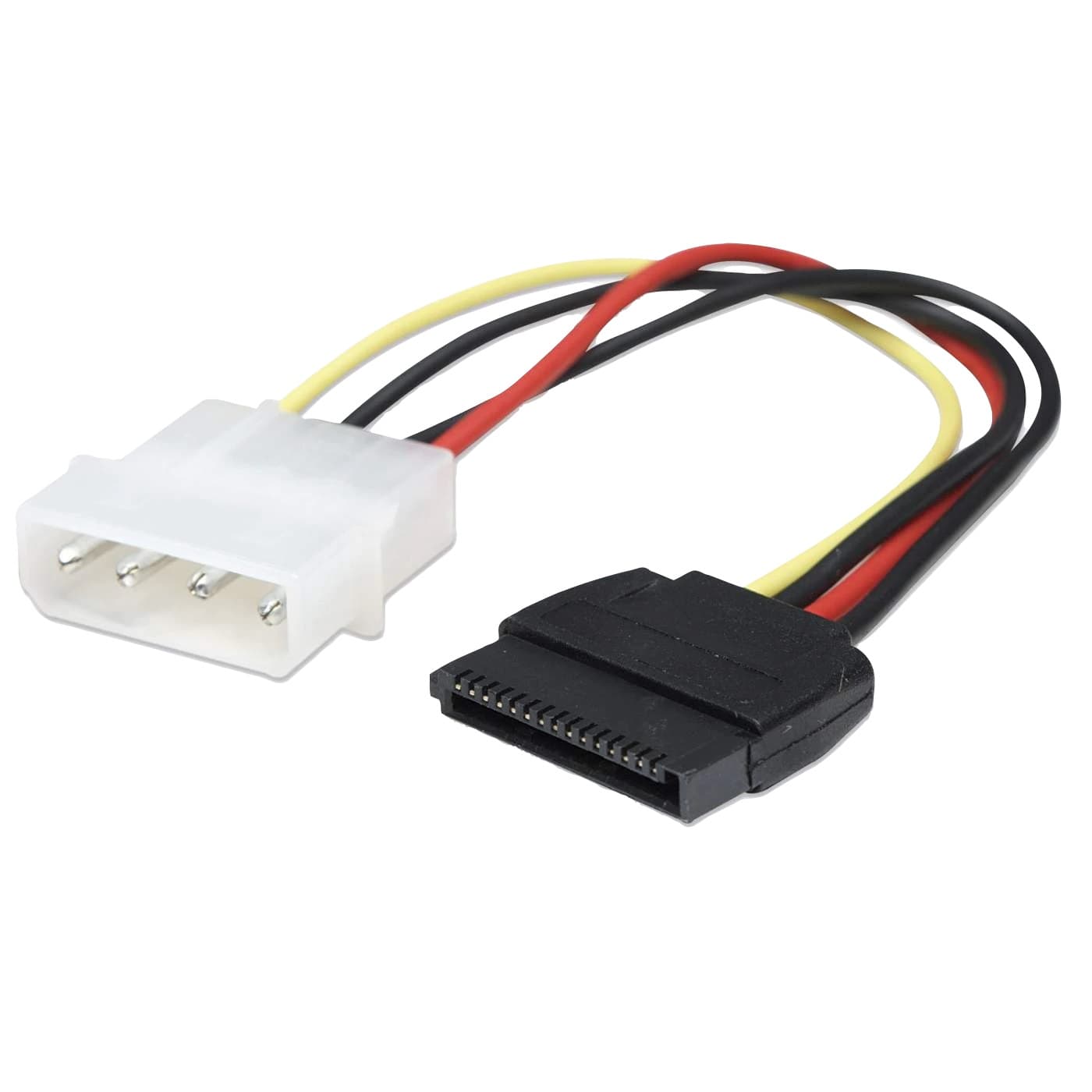 MANHATTAN 342766 Cable de Energía SATA, Convierte una conexiónde alimentación Mólex de 4 pines a una de 15 pines SATA.
