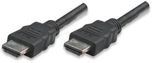 MANHATTAN 323239 Cable HDMI de Alta Velocidad con Canal Ethernet, HDMI Macho a Macho, Blindado,Color Negro,5 m, HEC,ARC,3D,4K 30Hz.