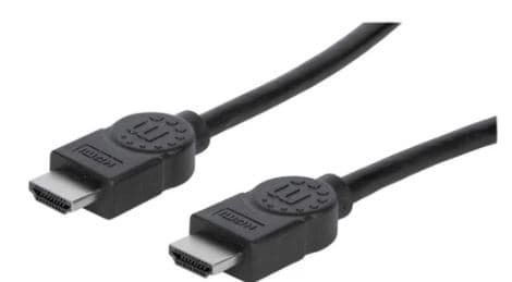 MANHATTAN 323215 Cable HDMI 4K de Alta Velocidad con Canal Ethernet, Macho a Macho, Blindado, Negro, 2 m