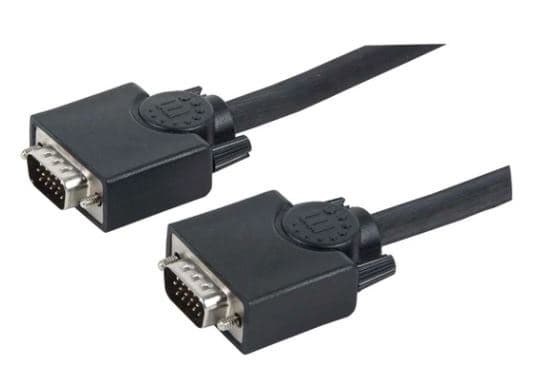 MANHATTAN 313629 Cable para monitor SVGA HD 15 macho a HD 15 macho, Negro, 15m.