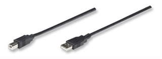 MANHATTAN 333382 Cable para Impresora USB 2.0 de USB A macho/ USB-B macho, 3 m Color Negro.