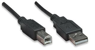 MANHATTAN 337779 Cable para Impresora USB B Macho a USB-A Macho V2.0, 480 Mbps, 5 m, Negro