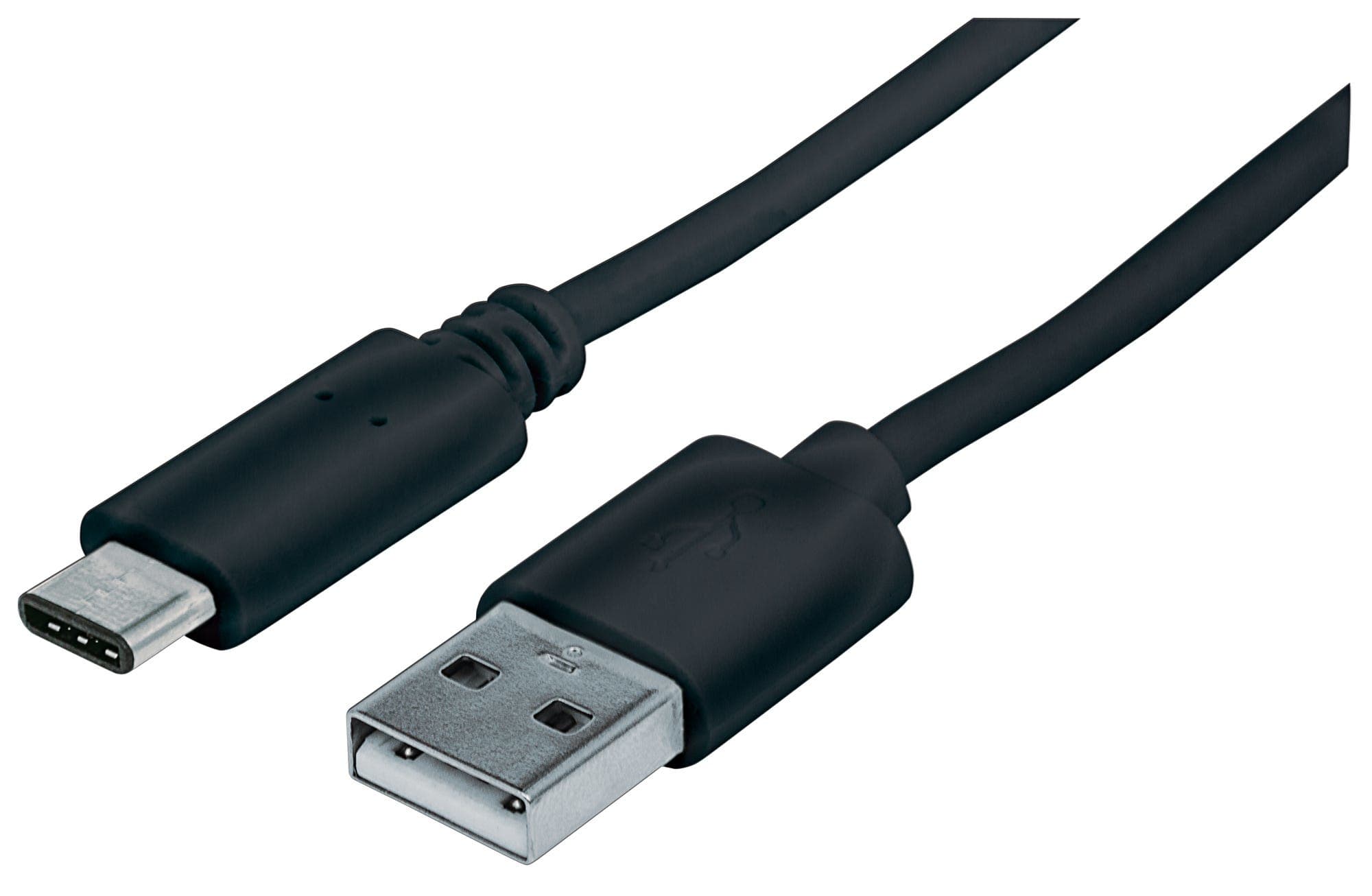 MANHATTAN 353298 Cable USB A a USB C, Largo 1m Color Negro. USB 2.0 estándar-A macho a USB C macho.
