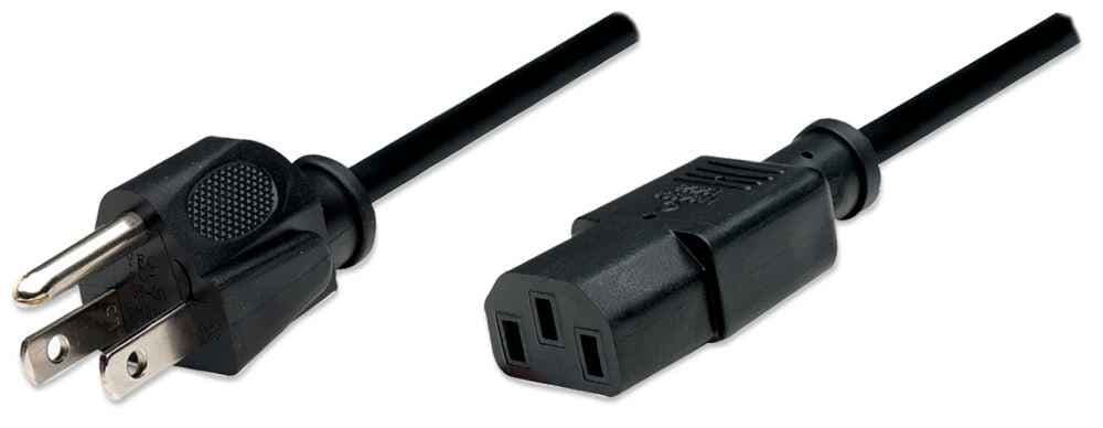 MANHATTAN Cable de alimentación estándar para PC MANHATTAN, Macho/Hembra 1,8 m, Negro.
