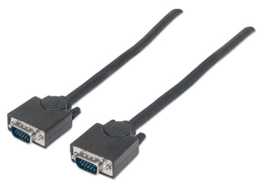 MANHATTAN 312721 Cable para monitor SVGA HD 15 macho a HD 15 macho,Longitud 4.5 m, Color Negro.