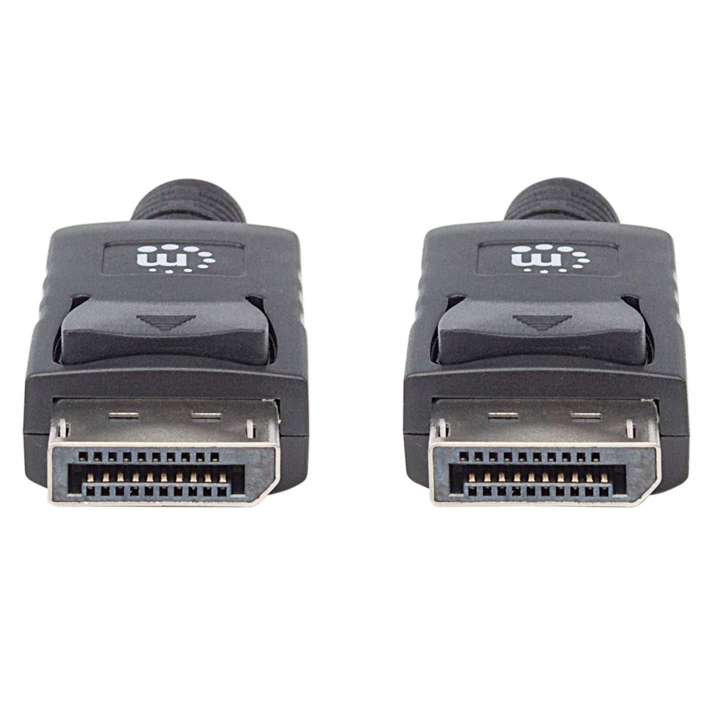 MANHATTAN 306935 Cable DisplayPort Macho a DisplayPort Macho, Blindado, Negro, 1 m; Resolucion 4K a 60Hz,