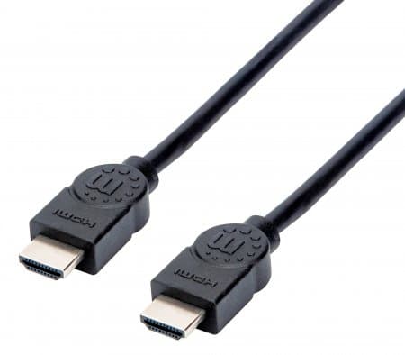 MANHATTAN 355308 Cable HDMI de Alta Velocidad, macho a macho,4K, blindado, Longitud 1.5m, Color negro
